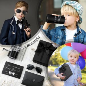 15 Pcs Flower Girl Ring Bearer Gifts Set Include Tumbler with Straw Glasses Canvas Bag Hair Ring Diamond Pen Proposal Card Envelope Acoustic Earpiece Tube Gift Box for Wedding Bride Shower Party