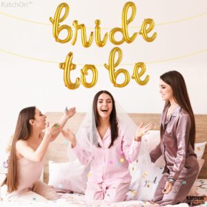 KatchOn, Gold Script Bride To Be Balloons - 16 Inch | Bridal Shower Balloons for Bachelorette Party Decorations | Bride To Be Gold Balloons for Bridal Shower Decorations | Bride To Be Decorations