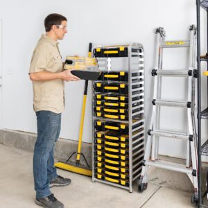 Zilker Home Premium Storage Rack for Yellow Tool Boxes - Organize Your Workspace with the Sturdy Wall Mount Tool Organizer, Utility Rack for Tools and supplies (Half Rack: 33" H x 19" W x 13" D)