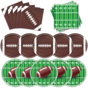 96 pcs football party supplies plates and napkins tableware set football theme party decorations including paper plates napkins cups for football birthday party, 24 guests