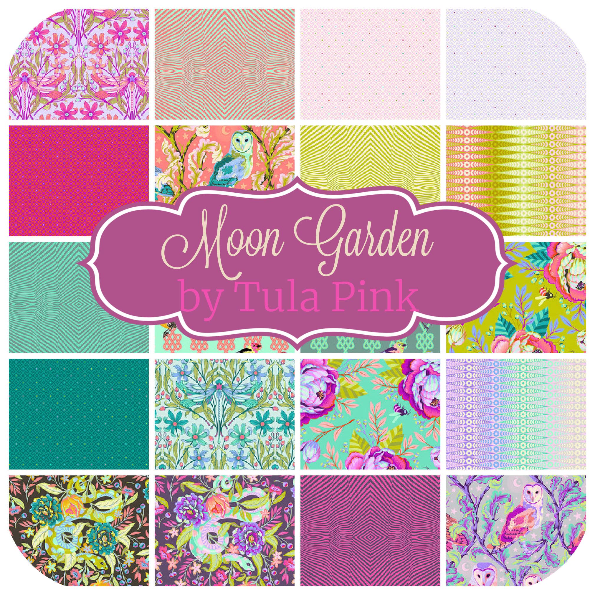 Moon Garden Scrap Bag (Approx 2 Yards) by Tula Pink for Free Spirit 2 Yards DIY Quilt Fabric