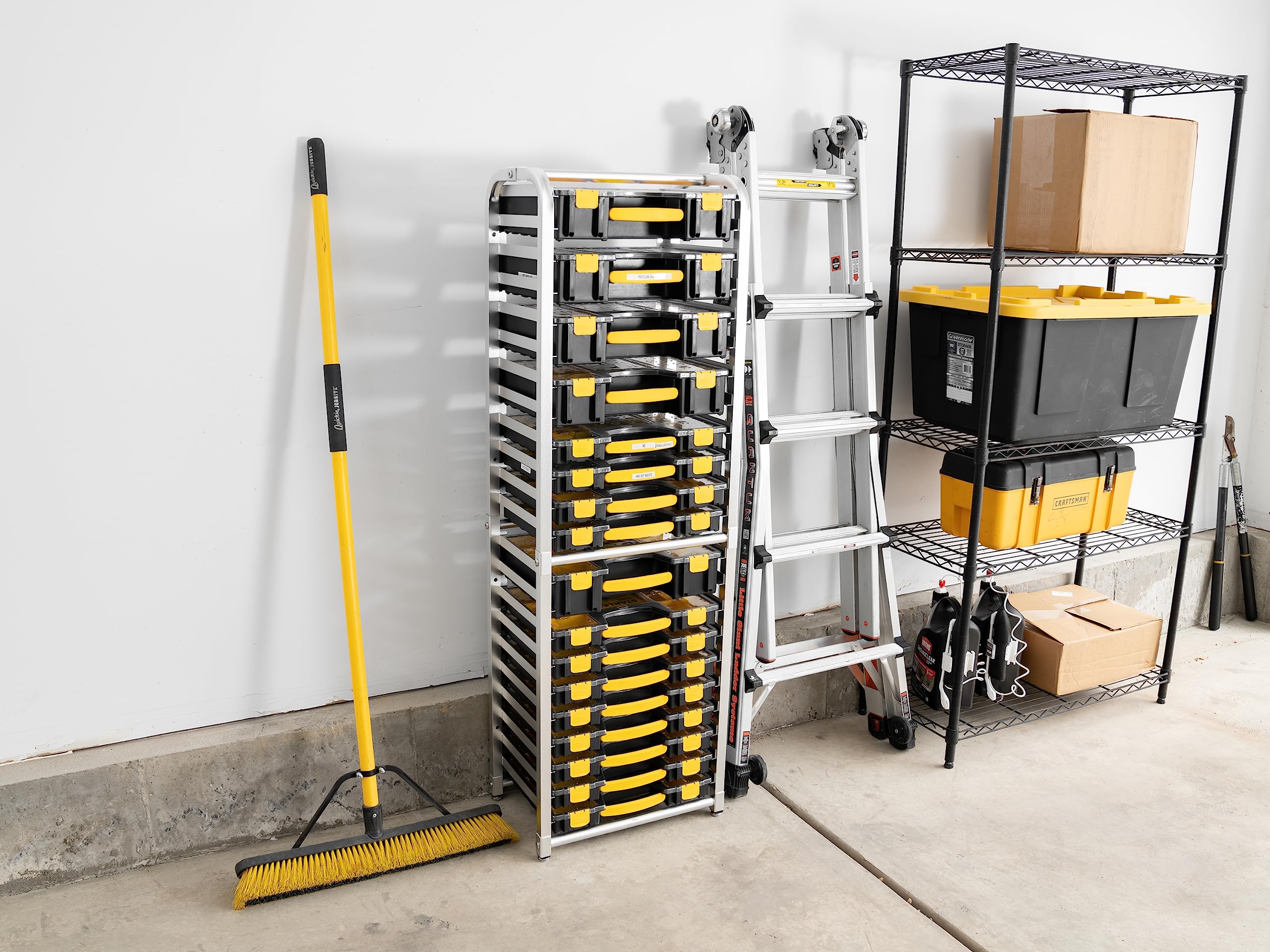 Zilker Home Premium Storage Rack for Yellow Tool Boxes - Organize Your Workspace with the Sturdy Wall Mount Tool Organizer, Utility Rack for Tools and supplies (Half Rack: 33" H x 19" W x 13" D)