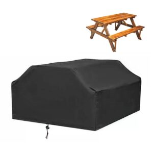 bosking 73 inch waterproof picnic table cover black outdoor folding picnic table chair covers patio camping table bench covers rectangle furniture cover for outdoor backyard patio deck porch (73x59x31.5in)