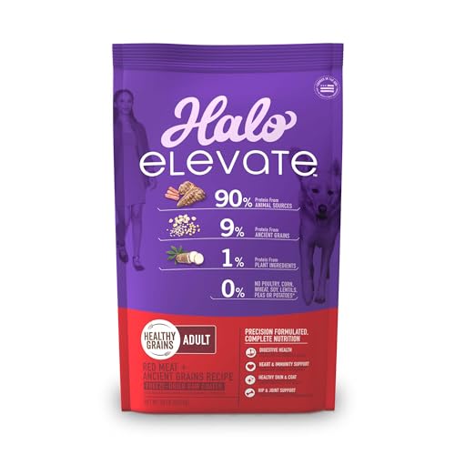 Halo Elevate Dry Dog Food, Healthy Grains Red Meat Recipe, 20lb