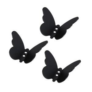 3 pack butterfly shape hooks, stainless steel single hook decorative wall hooks towel coat hooks | cap hooks | key hooks holder wall mounted hooks storage hanger for home bathroom kitchen office