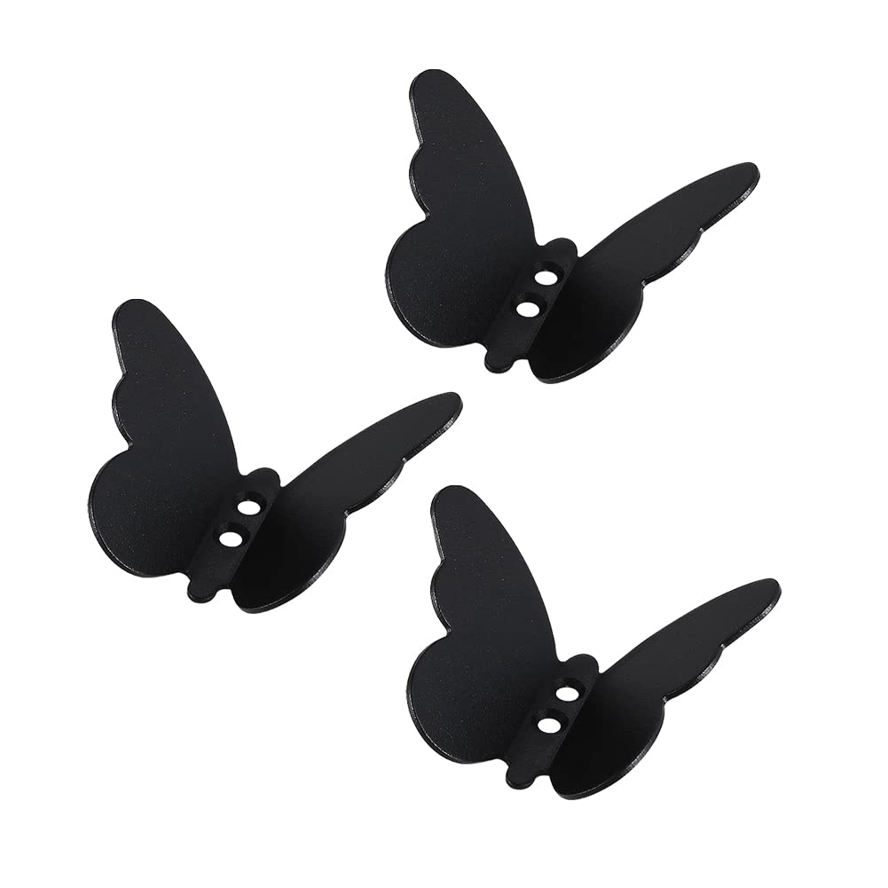 3 Pack Butterfly Shape Hooks, Stainless Steel Single Hook Decorative Wall Hooks Towel Coat Hooks | Cap Hooks | Key Hooks Holder Wall Mounted Hooks Storage Hanger for Home Bathroom Kitchen Office