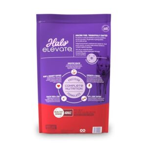 Halo Elevate Dry Dog Food, Healthy Grains Red Meat Recipe, 20lb