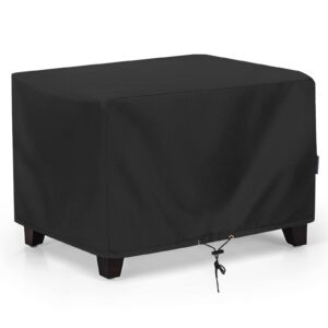 sunpatio outdoor ottoman cover, waterproof rectangle coffee table cover, patio furniture covers side table cover, all weather protection, 34w x 24d x 17h, black