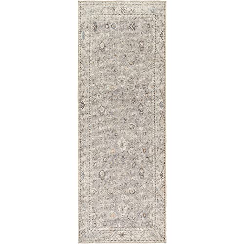 Livabliss x Becki Owens Davina Damask Runner Area Rug, 2'7" x 7'3", Light Grey