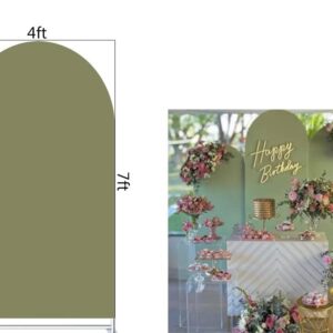 Ittsmnt Arch Backdrop Covers Forest Jungel Green Solid Arched Stretchy Photography Wall Background for Parties Baby Bridal Shower Birthday Wedding Prom Party