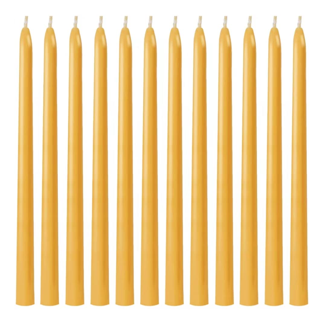 12 Pack Taper Beeswax Candles 12 Inch - Handcrafted, Dripless, and 10 Hours Long Burning Beeswax Candles for Elegant Dining, Relaxing, and Celebrating - Set The Mood with Natural Beeswax Candles