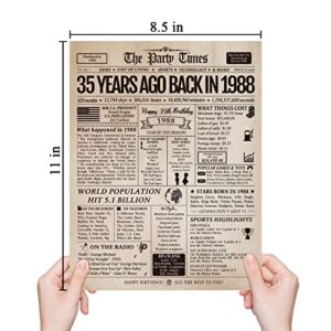 Spercy Happy 35th Birthday Card for Men Women, 35 Year Old Birthday Gift for Him Her, Big Back in 1988 Bday Card