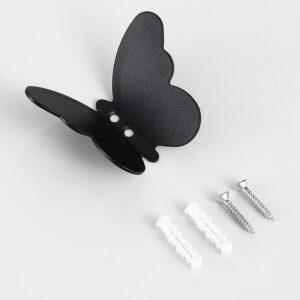 3 Pack Butterfly Shape Hooks, Stainless Steel Single Hook Decorative Wall Hooks Towel Coat Hooks | Cap Hooks | Key Hooks Holder Wall Mounted Hooks Storage Hanger for Home Bathroom Kitchen Office