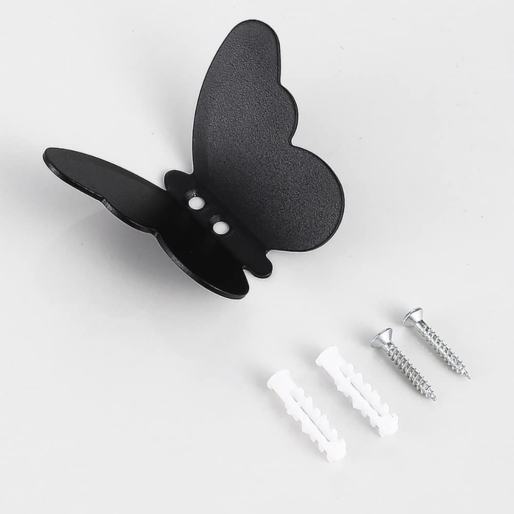 3 Pack Butterfly Shape Hooks, Stainless Steel Single Hook Decorative Wall Hooks Towel Coat Hooks | Cap Hooks | Key Hooks Holder Wall Mounted Hooks Storage Hanger for Home Bathroom Kitchen Office