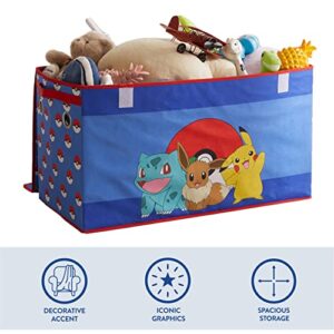 Idea Nuova Pokemon Collapsible Toy Storage Trunk, Durable with Soft Lid, 28.5"x14.5"x16"