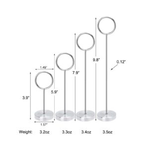 4pcs Table Number Holders Photo Holder Desk Stands for Christmas Wedding Cards, Office Gift Cards, Table Sign, Food Signs, Picture Display (3.9", 5.9", 7.9", 9.8")