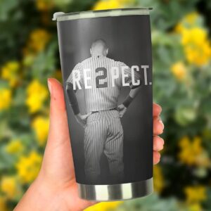 Teerabbit Derek New York Jeter Baseball Coffee Mug Insulated Tumbler With Lid - Re2pect I Love It When People Doubt Me Motivational Quote - Birthday Christmas Gifts For Fan - 20 Oz| Stainless Steel