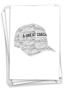 nobleworks - bulk pack of 3 team coach thank you greeting cards with envelopes (1 design, 3 each) sports teacher notecards, a great coach c6767tyg-us-c3x1