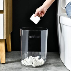 LIFKOME Transparent Trash Can Waste Bucket Home Supplies Trash Storage Can Bathroom Garbage Can Trash Basket Paper Storage Basket Large Capacity Garbage Can Multi-Function Trash Can