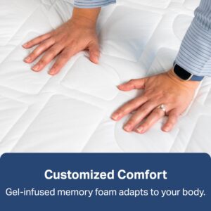 Memory Foam Mattress Topper - Queen Mattress Pad with 2 Inch Cooling Gel Insert & Washable Ventilated Cover - Queen Size Mattress Toppers by Sleep Is The Foundation