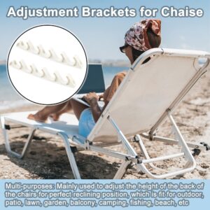 AHANDMAKER 4 Pcs Adjustment Brackets for Chaise, 5 Position Back Support Adjuster for Outdoor Patio Lounge, Plastic Hook Hangers, Vertical Hook Rack for Recliner Parts Replacement, Beige