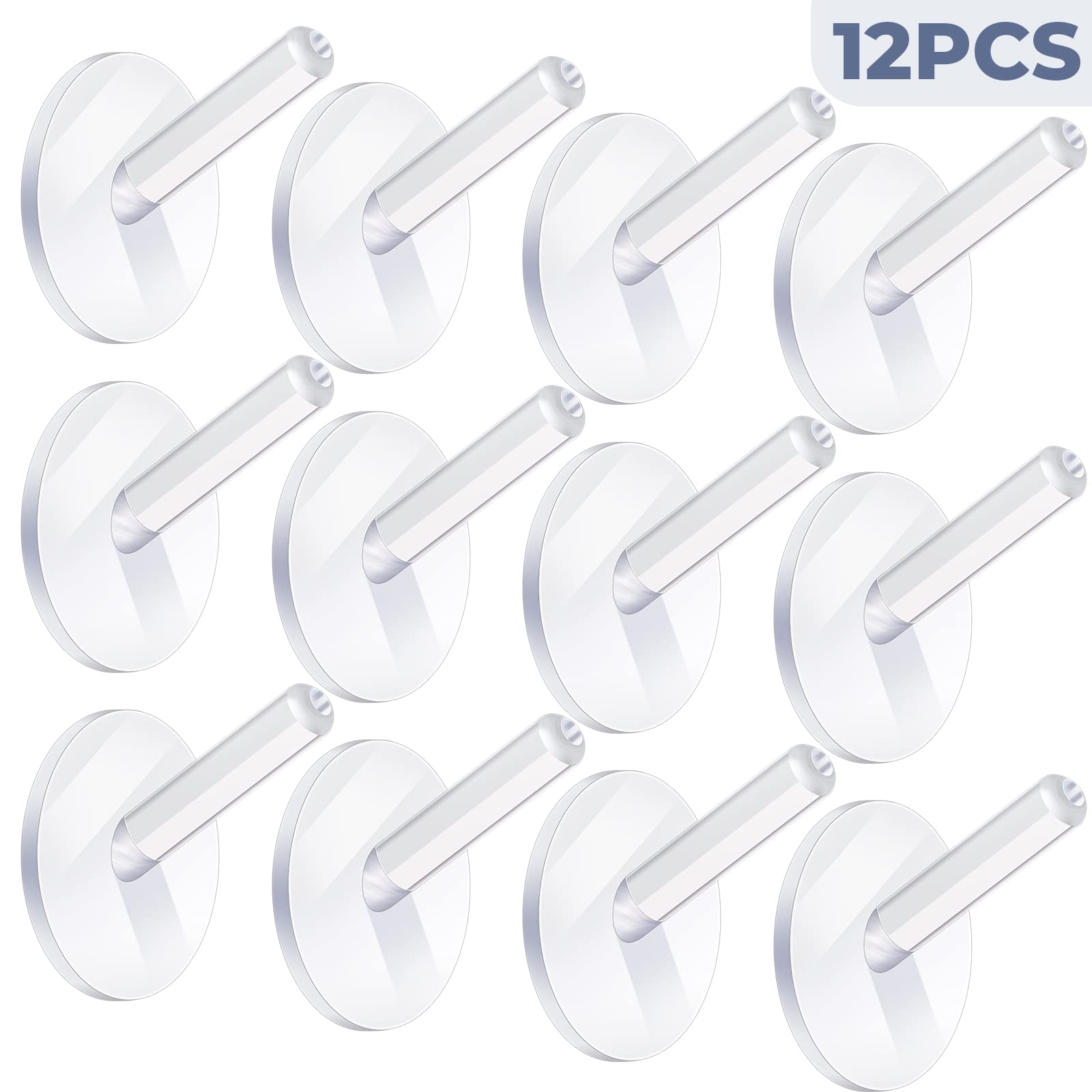 Namalu 12 Pieces Hat Hook for Wall Acrylic Hooks Clear Adhesive Hooks Mounted Cowboy Hat Rack Adhesive Coat Hooks Decorative Robe Hook for Bathroom Kitchen Hanging Clothes Towel Bag Purse and More