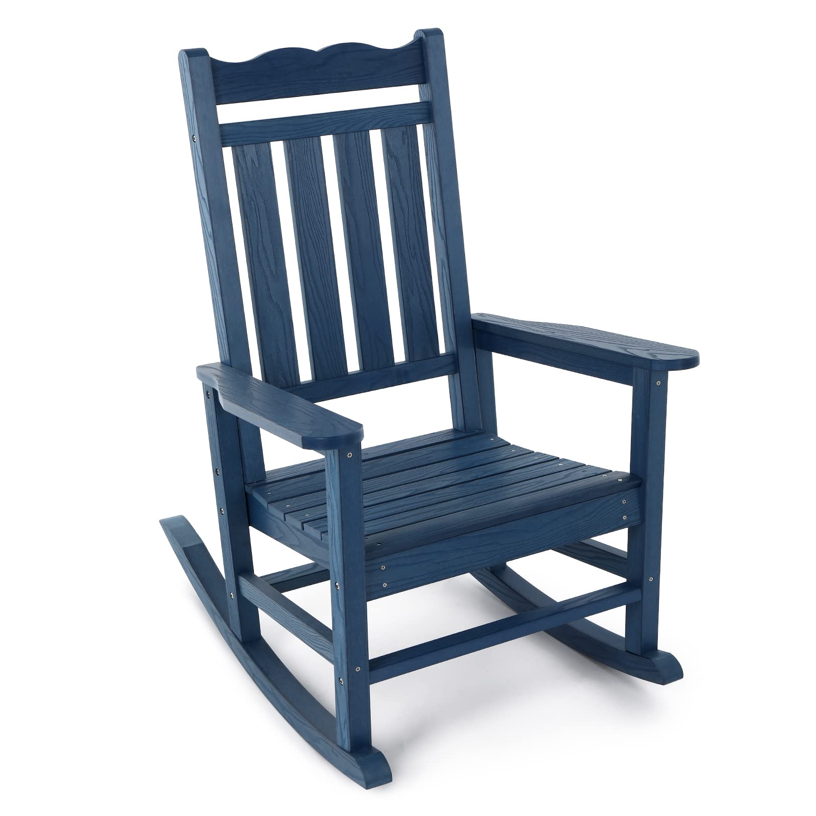 Stoog All-Weather Outdoor Rocking Chair, Porch Rocker with 400 lbs Weight Capacity, for Backyard, Fire Pit, Lawn, Garden and Indoor, Blue