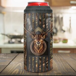 winorax Deer Hunting Tumbler 4-in-1 Can Cooler Hunter Gifts For Men Hunters Stainless Steel 16oz Thermos Insulated Tumblers Travel Coffee Mug Cup With Lid Cups Gift For Men Women Dad Papa