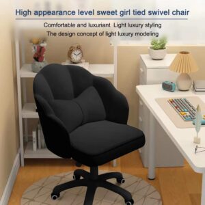 Home Office Desk Butterfly Chair with Mid-Back Upholstered Modern Tufted Computer Task Chair Swivel Height Adjustable Velvet Accent Chair………