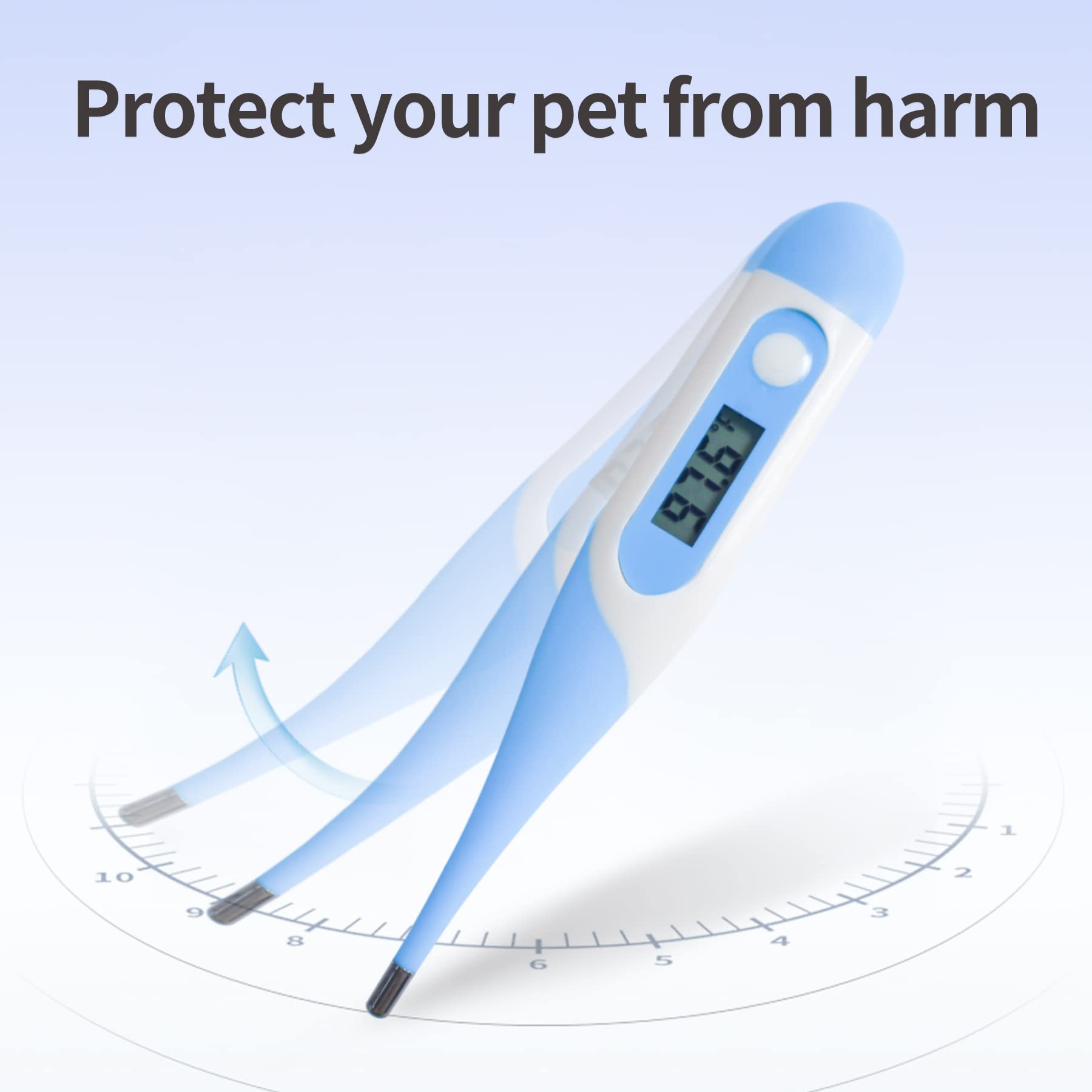 CONTEC Pet Thermometer for Accurate Fever Detection,Suitable for Cats/Dogs/Veterinarian, Waterproof Pet Thermometer,Digital Pet Thermometer with Beep