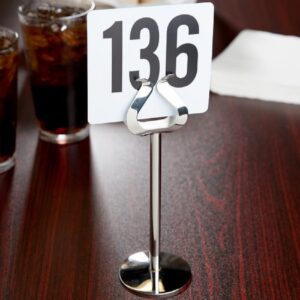 TrueCraftware- Set of 12 Stainless Steel 8" Table Card Stand Heavy Base- Table Number Holders Place Card Holder Table Picture Holder Wire Photo Holder Clips Picture Note Photo Stand