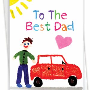 NobleWorks Birthday Father Greeting Card with 5 x 7 Inch Envelope (1 Card) DadLove You Daddy-Car C10308JBFG