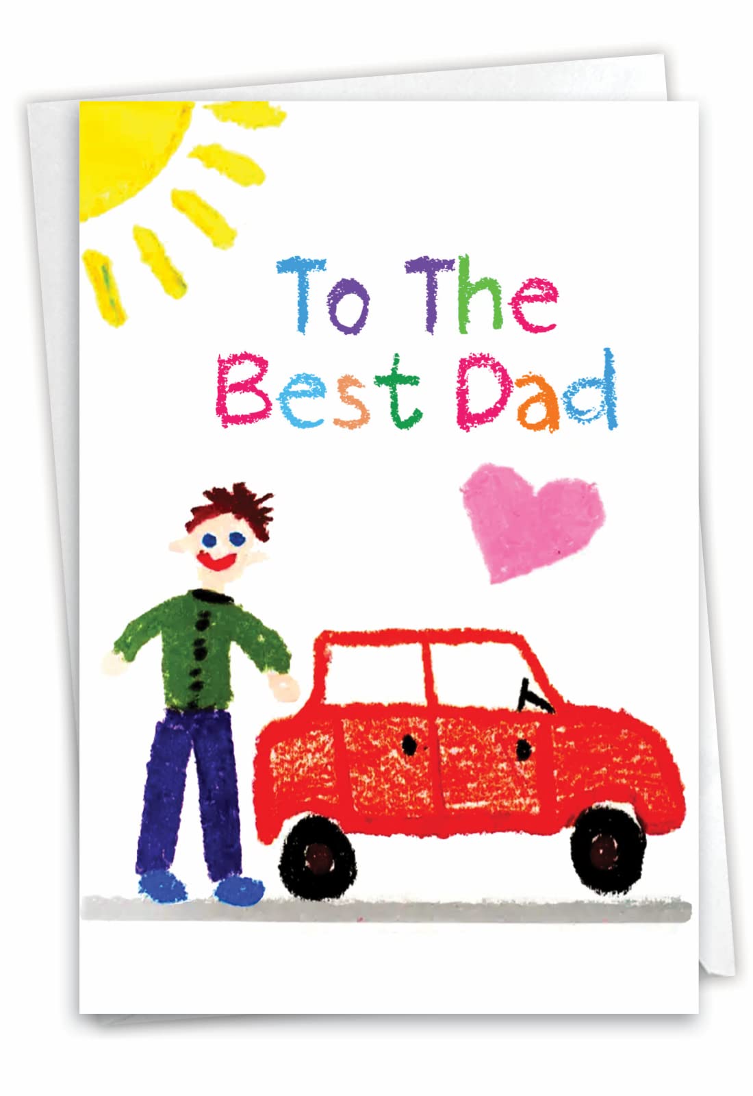 NobleWorks Birthday Father Greeting Card with 5 x 7 Inch Envelope (1 Card) DadLove You Daddy-Car C10308JBFG