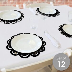 Big Dot of Happiness Masquerade - Venetian Mask Party Round Table Decorations - Paper Chargers - Place Setting for 12