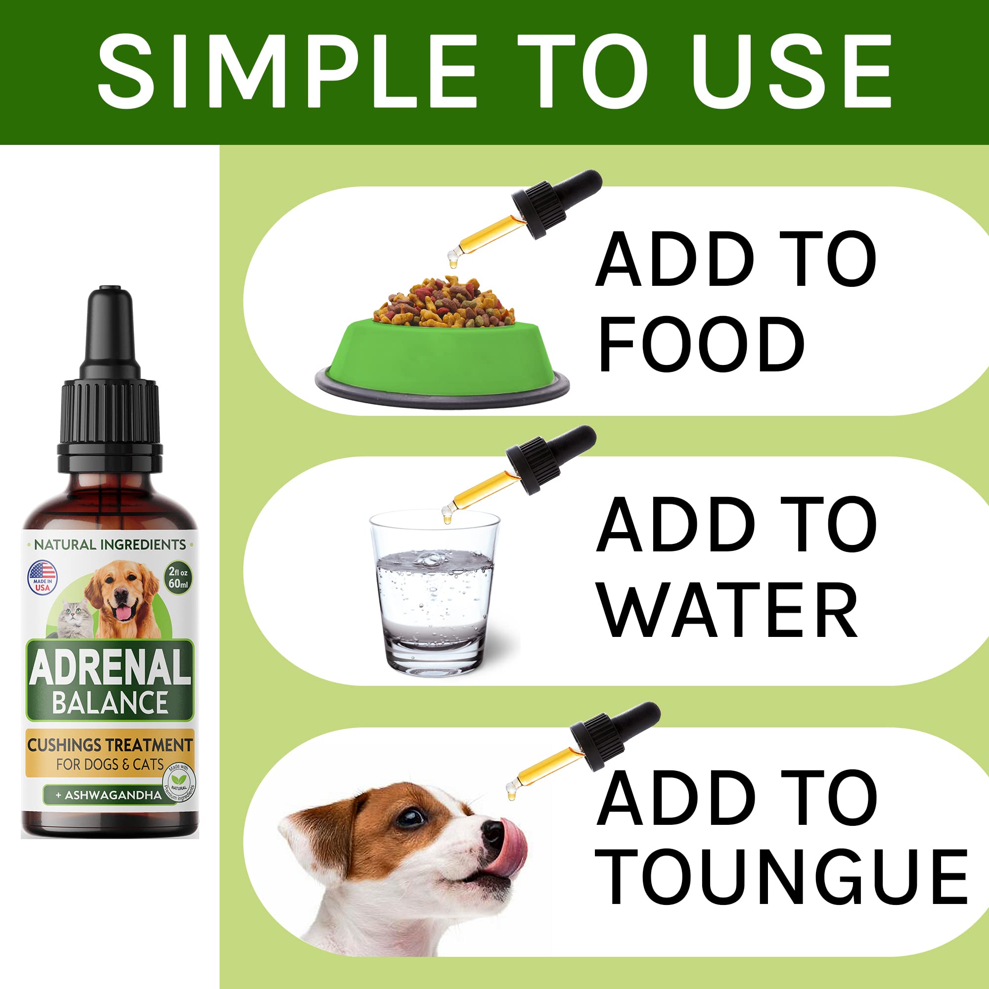 Аdrеnаl Balance for Dogs and Cats - Cushings Treatment for Pets, Аdrеnаl Support w/Ashwagandha, Licorice Root, Rhodiola Rosea – Best Cushings Treatment for Dogs - 2oz Harmony Herbal Drops