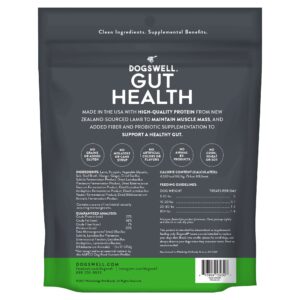 DOGSWELL Gut Health Meaty Jerky Dog Treats, Lamb, 10 oz. Pouch