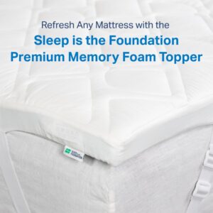 Memory Foam Mattress Topper - Queen Mattress Pad with 2 Inch Cooling Gel Insert & Washable Ventilated Cover - Queen Size Mattress Toppers by Sleep Is The Foundation