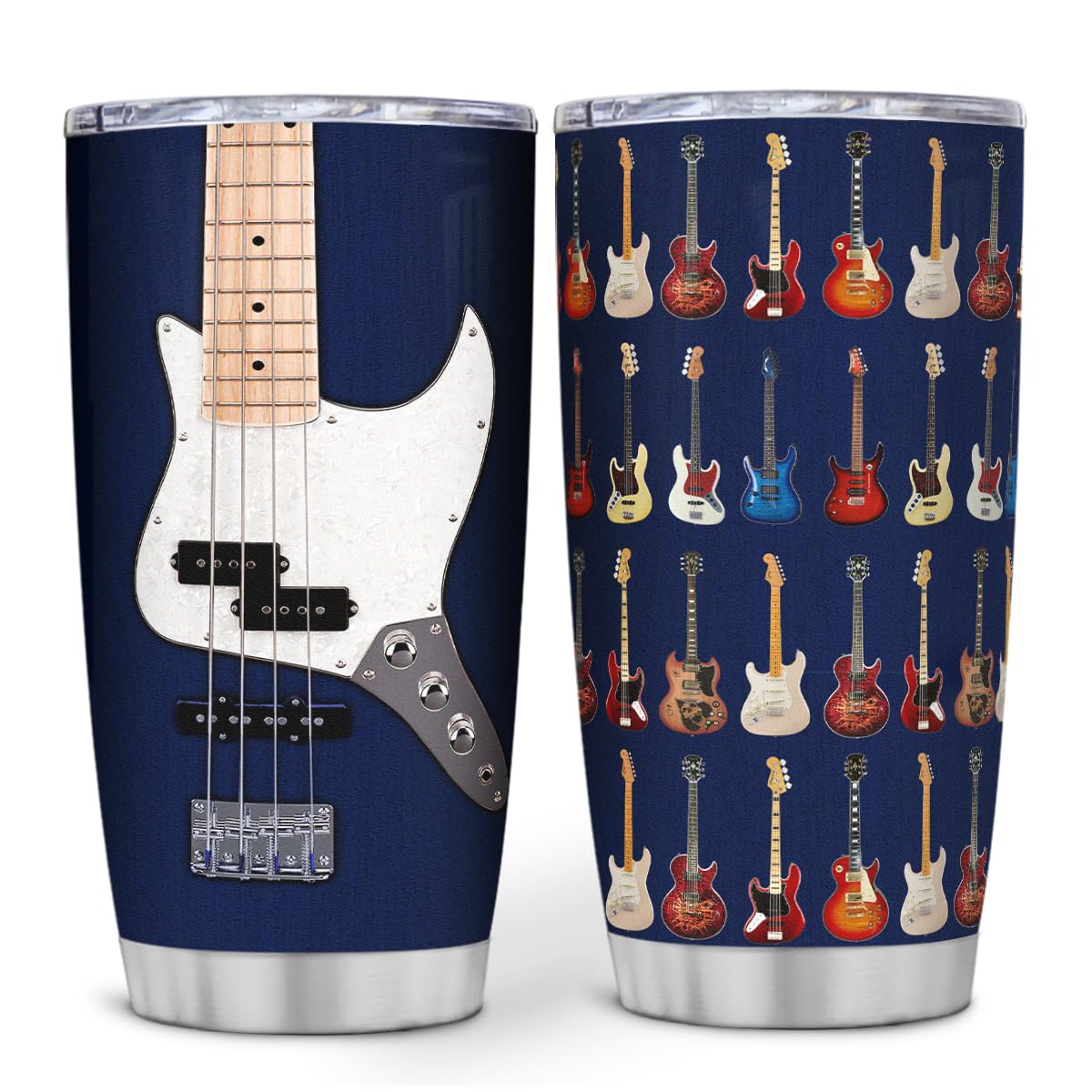 wowcugi Guitar Gifts Electric Guitar Tumbler Guitarist Gifts Stainless Steel Insulated 20oz Coffee Cups For Men Women Musician Lovers Players Christmas Birthday Accessories Gift