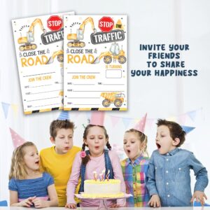 Grace Yonks Construction Birthday invitation, Dump Truck Party invite, Construction Birthday, 20 Invitations and Envelopes, Birthday party Invitations, Birthday Party Supplies.(075)