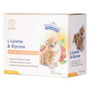 Cat L-Lysine Immune Supplement Antioxidan Essential Amino Acids Respiratory Cranberry Urinary Track Health Support Squinting Sneezing Runny Nose Squinting, Watery Eyes - 90 Packs