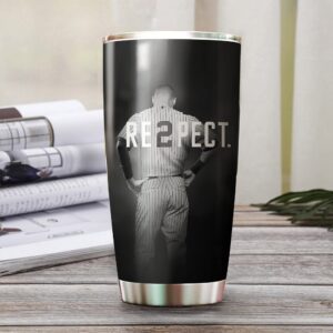 Teerabbit Derek New York Jeter Baseball Coffee Mug Insulated Tumbler With Lid - Re2pect I Love It When People Doubt Me Motivational Quote - Birthday Christmas Gifts For Fan - 20 Oz| Stainless Steel