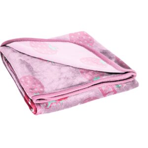 Hello Kitty Strawberry Milk Throw Blanket - Measures 46 x 60 inches, Kids Bedding Features Kitty White - Fade Resistant Super Soft Fleece (Official Hello Kitty Product)