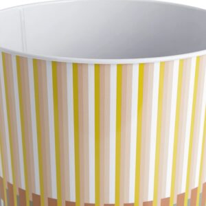 Allure Home Creation Market Stripe Metal Wastebasket/Trash Can-Small Size-1.5 Gallons