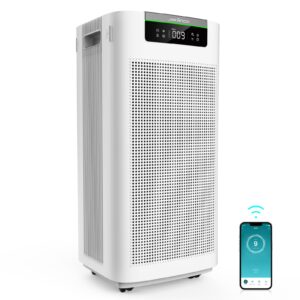 jafända air purifier for home large room 3800 ft², app & alexa, ture hepa activated carbon air filter, smart hepa air purifiers for office remove dust pollen smoke allergies mold odors pet dander vocs