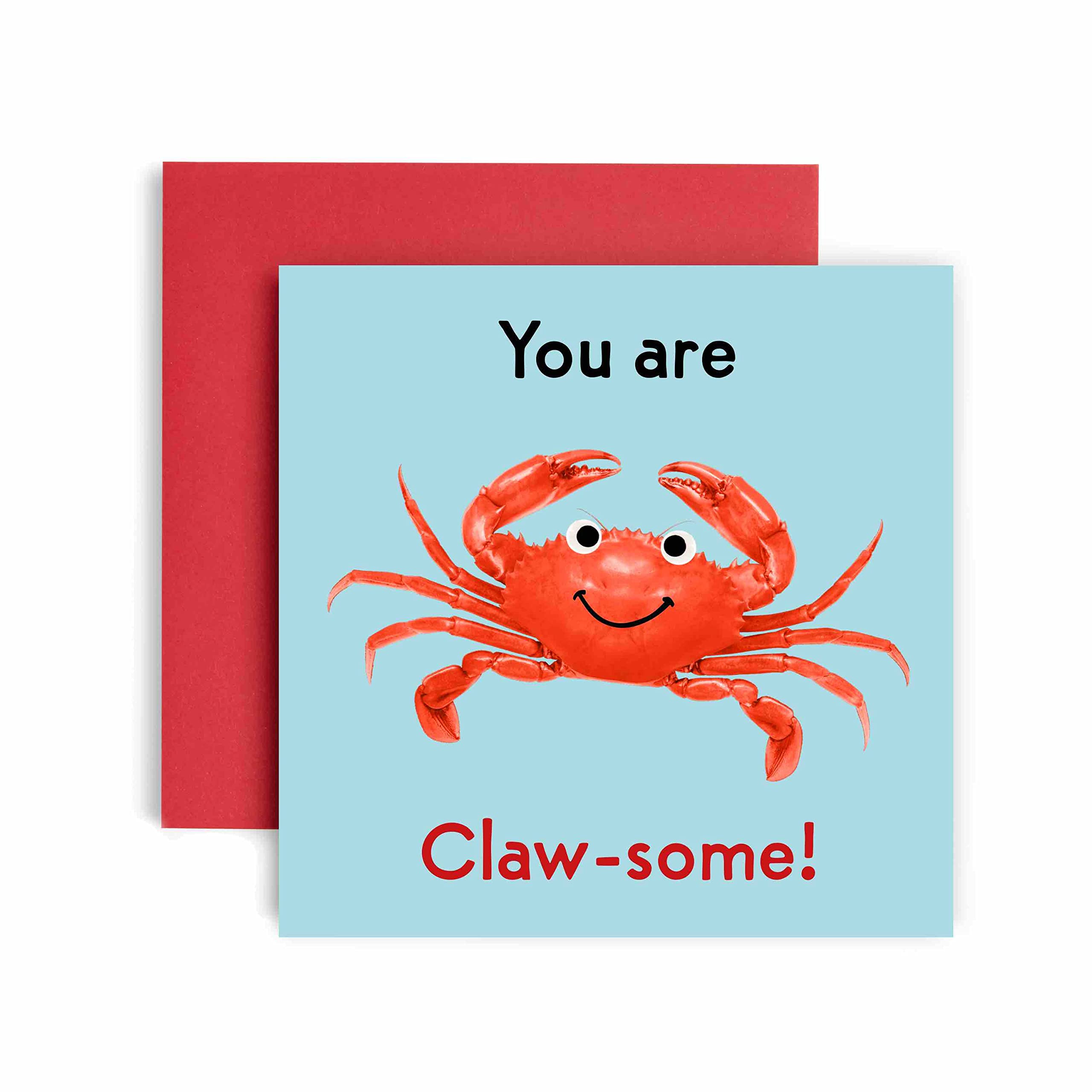 Huxters Birthday Cards for Men - Crab Claw Awesome Friend Birthday Card for him - Funny Birthday Card Fun Party Happy Birthday - 14.8cm (Friend)