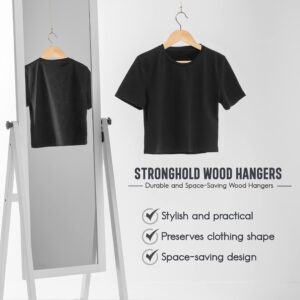 Premium 10-Piece Set of Wooden Hangers - Durable & Elegant Closet Organizers for Home and Wardrobe Enhancement (Natural)