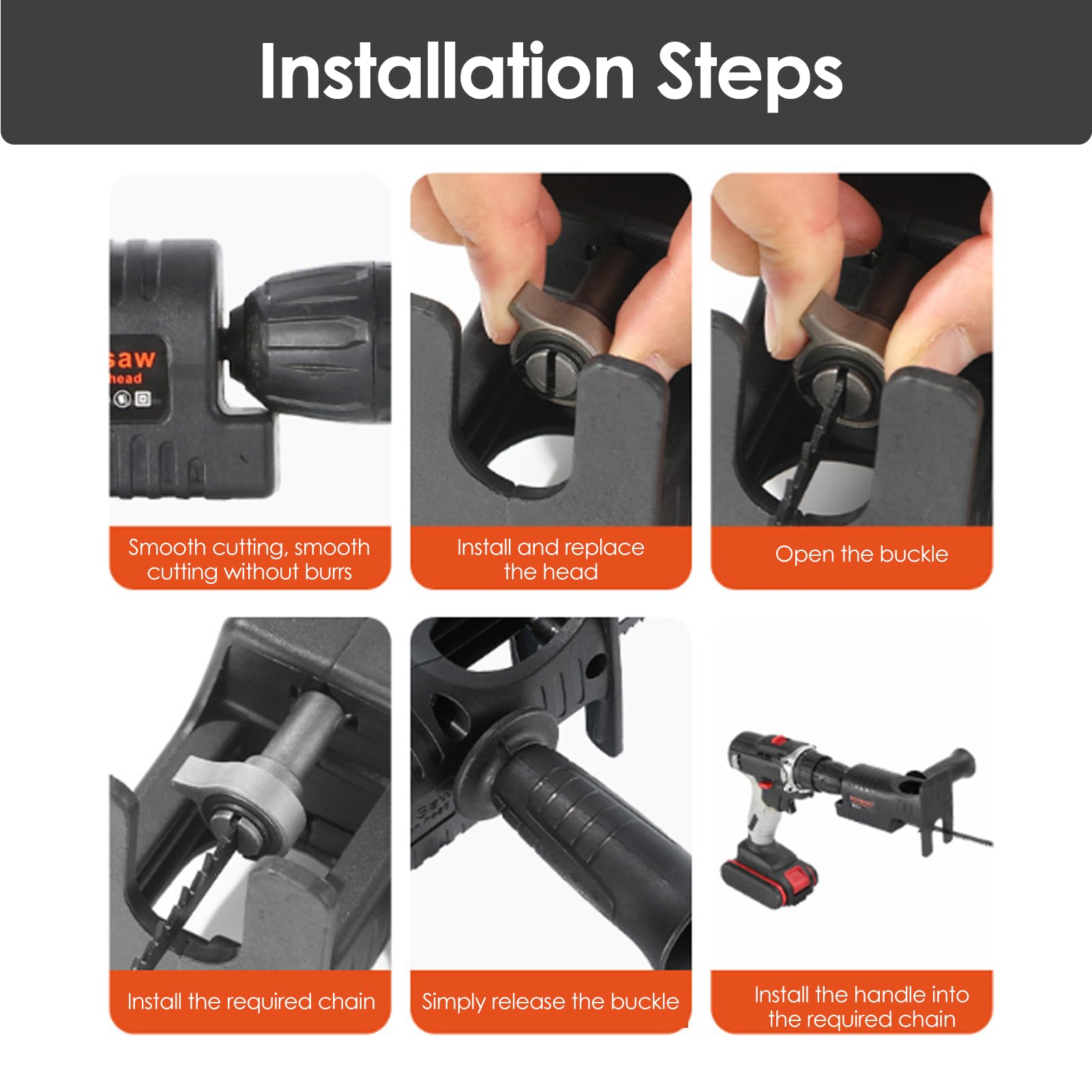 Reciprocating Saw Attachment for Drill Kit for Cordless Drill with Blades for Metal Wood Cutting Jig Saws