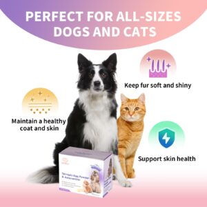 LCF Dog and Cat Skin and Coat Health Supplement - Soft Fur/Essential Nutrients/Natural Protein Source/Terrapin Egg Powder & Astaxanthin, B-Complex Vitamin - 40 Packs