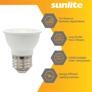 Sunlite LED PAR16 Dimmable, Short Neck Recessed Spotlight Light Bulb, 6-Watt, (50W Halogen Replacement) 500 Lumens, Medium E26 Base, 90 CRI, ETL Listed, 6 Count, 5000K Daylight