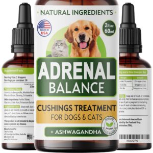 Аdrеnаl balance for dogs and cats - cushings treatment for pets, Аdrеnаl support w/ashwagandha, licorice root, rhodiola rosea – best cushings treatment for dogs - 2oz harmony herbal drops